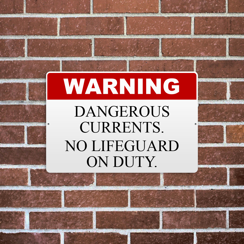 No Lifeguard On Duty No Lifeguard On Duty Reflective Aluminum Sign Reflective Sign