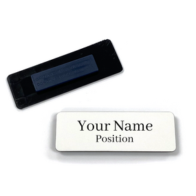 Custom Plastic Rectangle Name Tags - Full Color Print - Free Shipping!