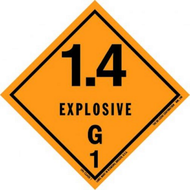 1.4 Explosive G1 HazMat Paper Labels 4