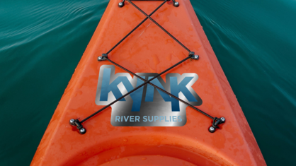 Chrome Metallic Printed Sticker On A Kayak