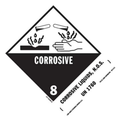 Corrosive Liquid HazMat Paper Labels 5 x 4