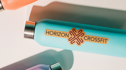 Custom Crossfit Logo Printed On Wood Veneer Sticker