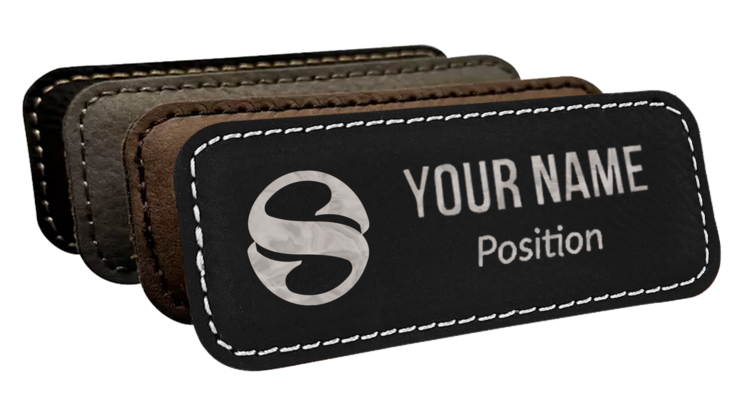 Custom Engraved Leather Name Tags