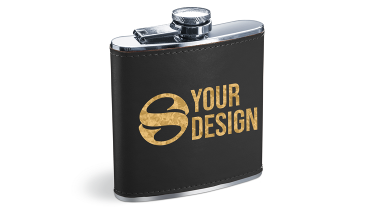 Custom Engraved Leatherette 6 oz Flask