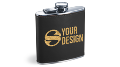 Custom Engraved Leatherette 6 oz Flask