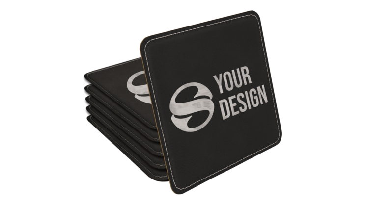 Custom Engraved Leatherette Coasters
