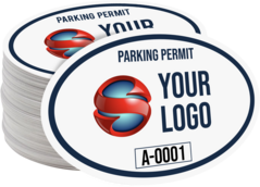 Custom Oval Parking Permit