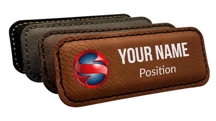 Custom Printed Leather Name Tags