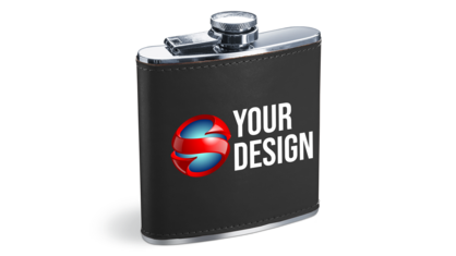 Custom Printed Leatherette 6 oz Flask