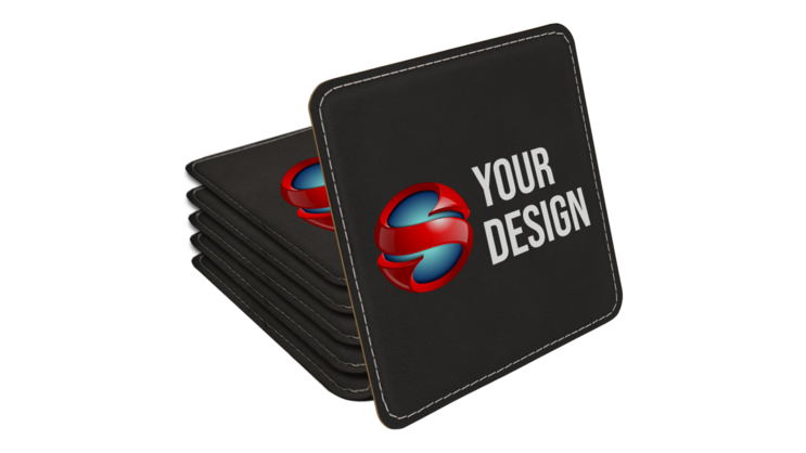 Custom Printed Leatherette Coasters