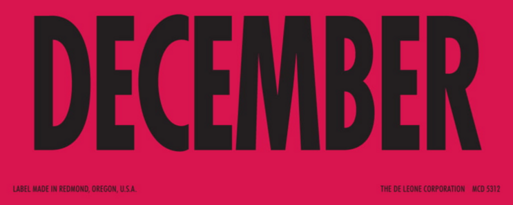 December Matte Paper Labels 2 x 5