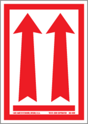 Double Red Arrow Labels 3 x 4.25