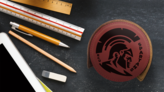 SS Engraved Circle Leatherette Coaster Set - Gallery 3