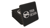 SS Engraved Square Leatherette Coasters - Thumbnail