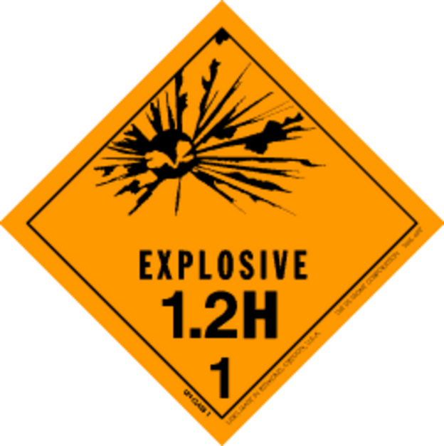 Explosive, 1.2H HazMat Paper Labels 4