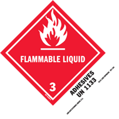 Flammable Liquid - Adhesives HazMat Paper Labels 5 x 4