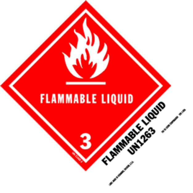 Flammable Liquid - UN 1263 HazMat Paper Labels 5