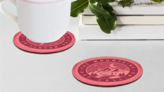 Get your logo printed on leatherette coasters