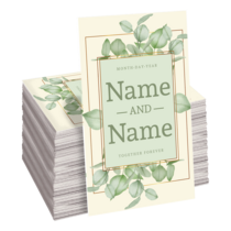 Gold and Eucalyptus Custom Wedding Wine Label