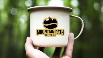 Gold Small Engine Turn Printed Sticker On A Mug