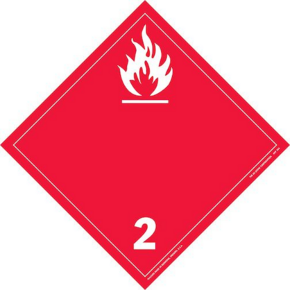 IATA Flammable Gas Vinyl Labels 4 x 4