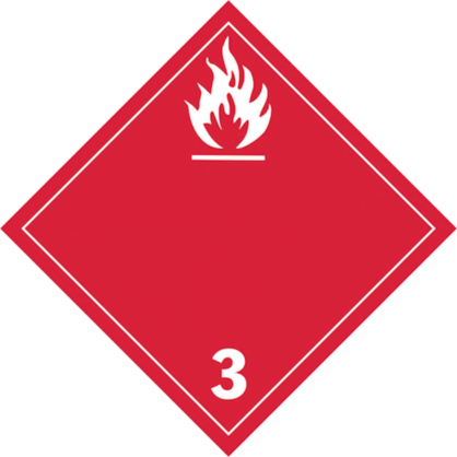 IATA Flammable Liquids Vinyl Labels 4 x 4