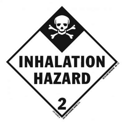 Inhalation Hazard Class 2 HazMat Vinyl Labels 4 x 4