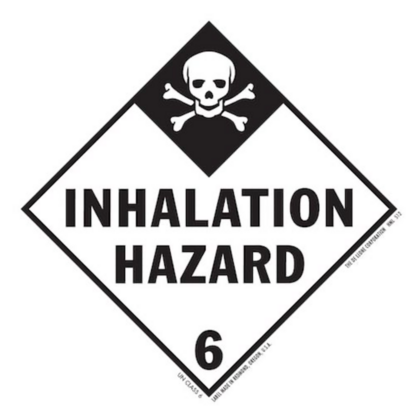 Inhalation Hazard Class 6 HazMat Paper Label 4 x 4