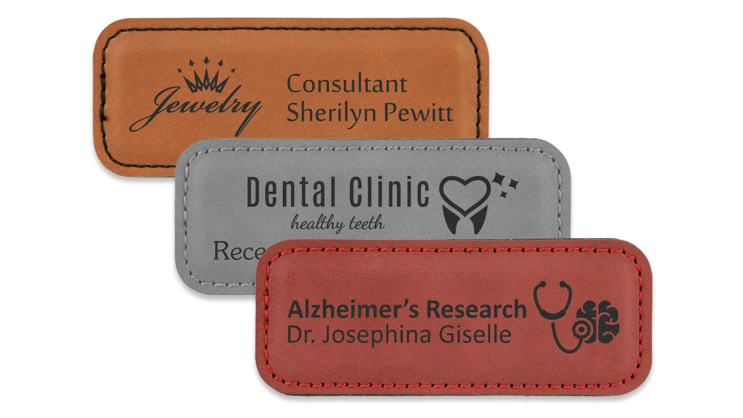 Leather Name Tag Set 4