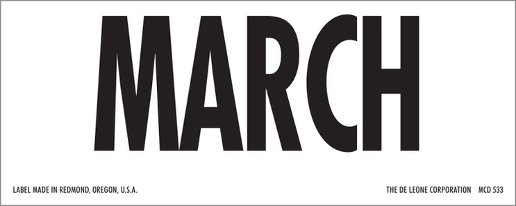 March Paper Labels 2 x 5