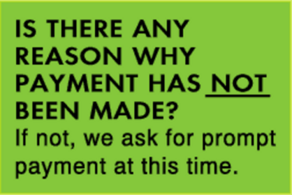Missing Payment Labels 1 x 1.5