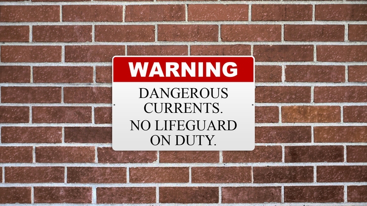 No Lifeguard On Duty Reflective Aluminum Sign