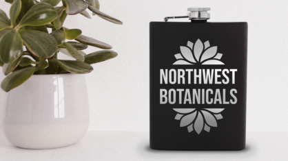 Northwest Botanicals flask on table