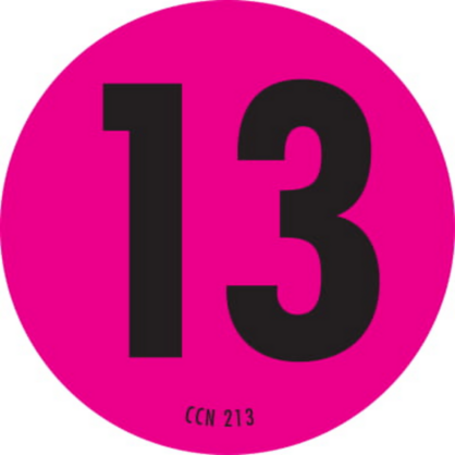 Number 13 Circle Labels 2 Diameter