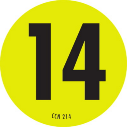 Number 14 Circle Labels 2 Diameter