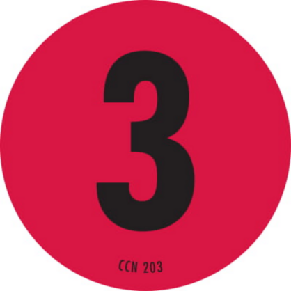 Number 3 Circle Labels 2 Diameter