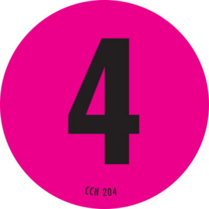 Number 4 Circle Labels 2 Diameter