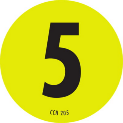 Number 5 Circle Labels 2 Diameter
