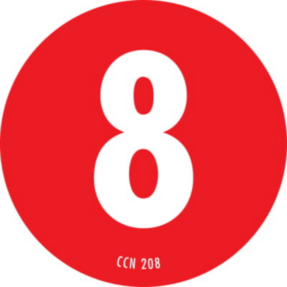 Number 8 Circle Labels 2 Diameter