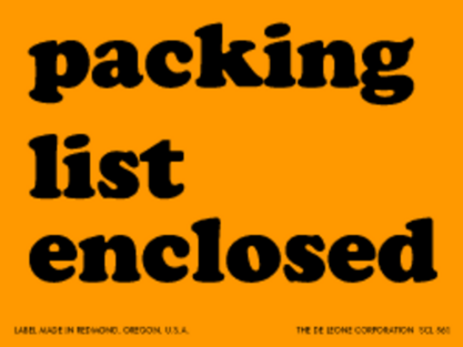 Packing List Enclosed Fluorescent 3 x 4