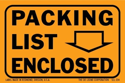 Packing List Enclosed Fluorescent Labels 2 x 3