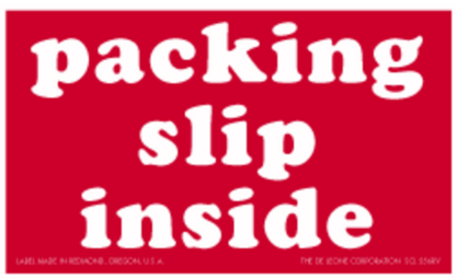 Packing Slip Inside Labels Red 3 x 5
