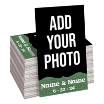 Photo and Leaves Custom Wedding Wine Labels