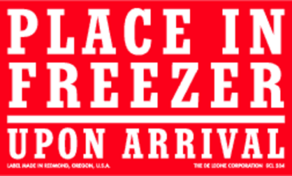 Place in Freezer Labels 3 x 5
