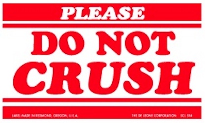 Please Do Not Crush Labels 3 x 5