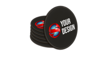 SS Printed Circle Leatherette Coasters - Thumbnail