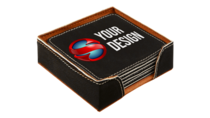 SS Printed Square Leatherette Coaster Set - Thumbnail