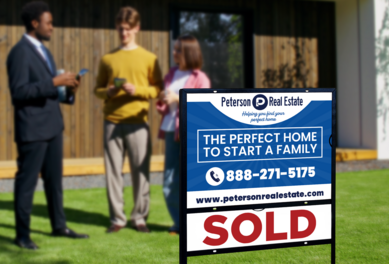 Real Estate Sign with Metal Frame