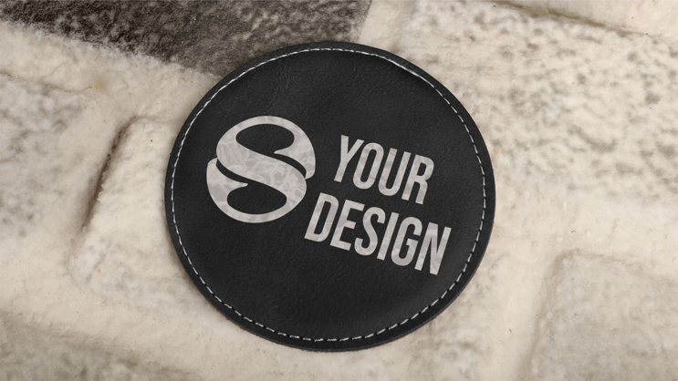 Round Engraved Leatherette Coasters
