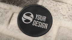 Round Engraved Leatherette Coasters